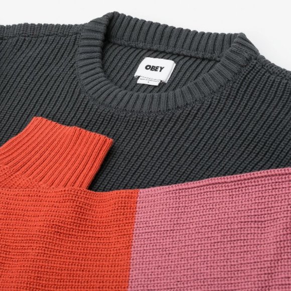 NWT OBEY Joni Colorblock Long Sleeve Knit Sweater Size S - Picture 7 of 12